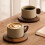 Unique Ceramic Coffee Cup With Walnuts Wood Handle For-Clay D 2