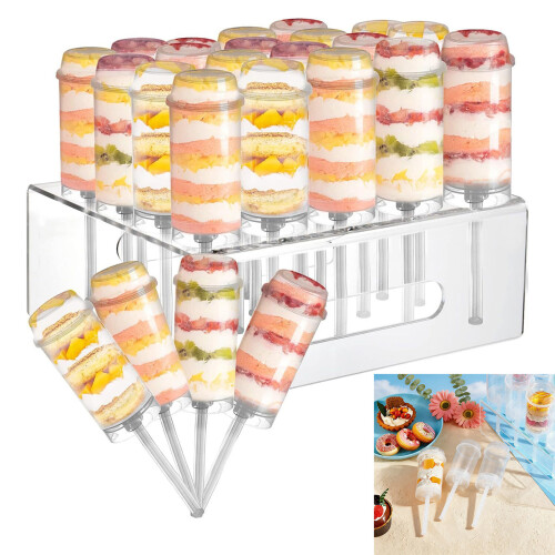 25Pcs Baking Storage Tubes And Durable Acrylic Presentation Rack 1