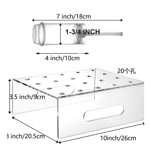 25Pcs Baking Storage Tubes And Durable Acrylic Presentation Rack 2