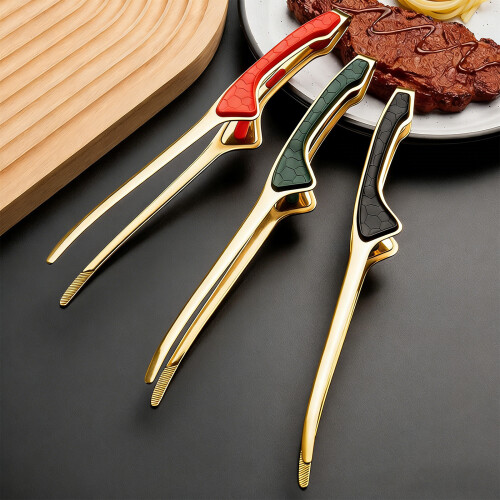 Stainless Steels Cooking Tongs With-Red handle true colo 2