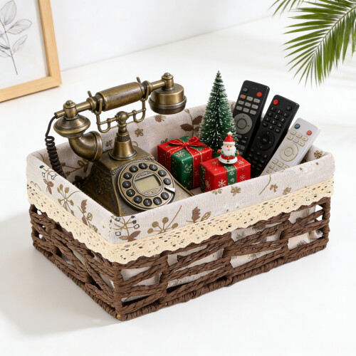 Friendly Handmade Storage Basket With Breathable Design-brown 2
