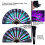 Fluorescent Glow Glittering Folding Hand Fan-Flower skull D 3