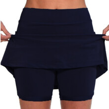 Ladies Skirt With Safety Shorts Quickly Dry-Navy blue S