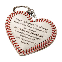 Trendy Heart Shaped Baseball Inspired Key Holder With Modern