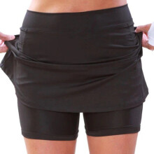 Athletic Skirt With Hiddens Shorts Quickly Dry Fabric-Black S