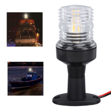 Luz de popa para barco 5 pulgadas 12-24 V Blanca IP66 resistente al agua Visibilidad de 360