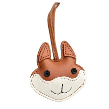 Adorable porte-clés en forme de Husky, artisanat en-Café léger