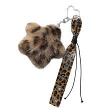 Unieke sleutelhanger van pluche met luipaardmotief, perfect-Ster