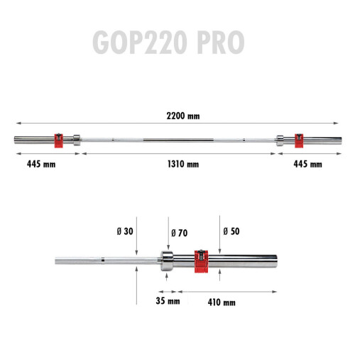 Olympic Bar 2200mm with Lock Jaw Collars 1