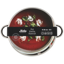 Marmite en acier avec couvercle en verre, 10 L, 28 cm