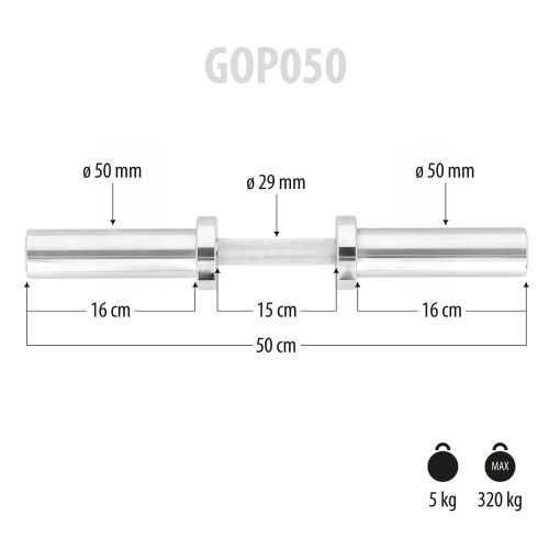 Barre olympique 50 cm, diamètre 50 mm 1