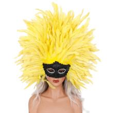 Feather Face Cover Mask For Halloween Cosplay Event-Color 10