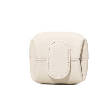 Pochette en cuir pour pièces de monnaie, porte-monnaie-Blanc