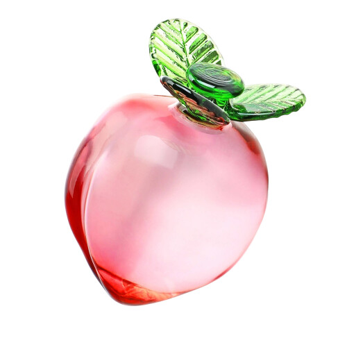 Decorative Paperweight Miniature Glass Fruit Statue for-peach