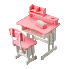 Miniatuurmeubelset Studie Bureaustoel Set Poppenhuis-Roze