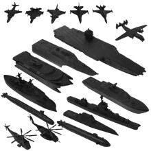 Educational Naval Ship Model Figure Set 17PCS Vessels Aircraft