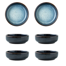Pack of 6 Healthy Ceramic Dishes Smooth Glazed Simple-Yaolan
