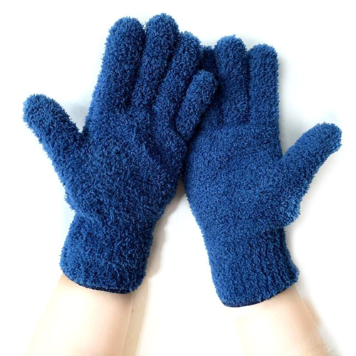 Gant d'époussetage réutilisable doux pour les- Bleu marine