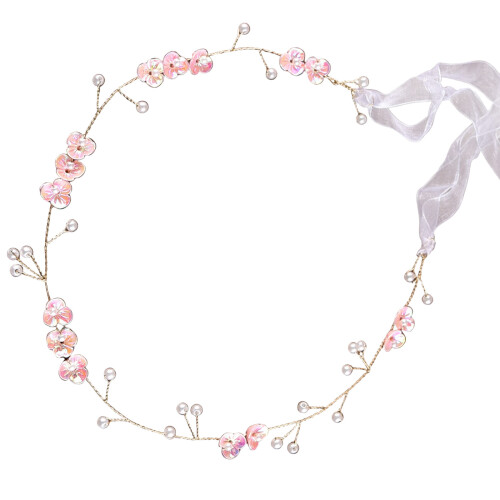Elegante bloem haarband bruid bruiloft accessoires-Roze