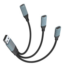 USB Extension Male To 2/3 Female Type C Y Cable-3 USB C female