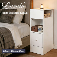 Levede Bedside Tables Modern Nightstand White Storage Drawer Shelf for Bedroom