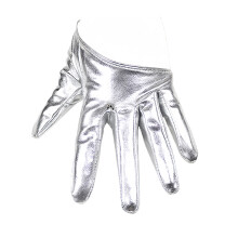 Fashionable Backless Gloves Breathable Synthetic Leather-Silver