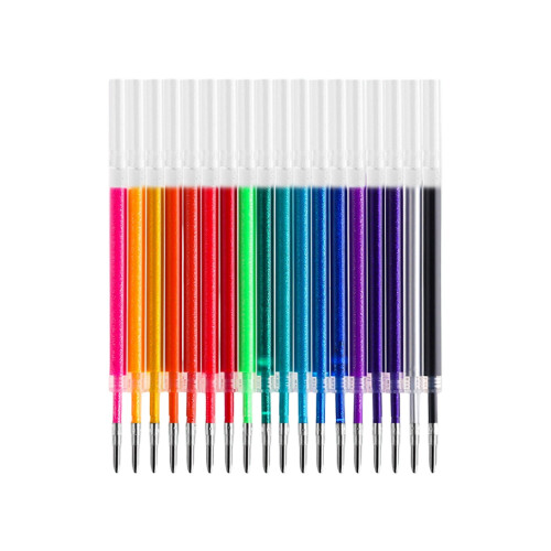 Shimmering Gel Inks Pen Refills 1.0MM Assorted Color-18 colors