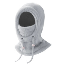 Windproof Warm Fleece Hooded Outdoor Sports Plush Visors-Gray