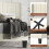 Levede Double Plush Upholstered Panel Bed Beige 2