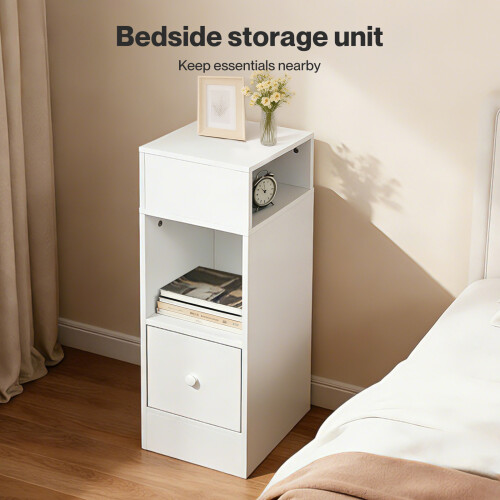 Levede  Bedside Tables Modern Nightstand White Storage Drawer Shelf for Bedroom 1