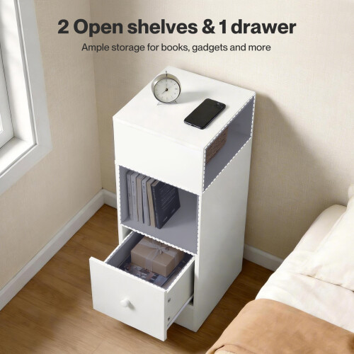 Levede  Bedside Tables Modern Nightstand White Storage Drawer Shelf for Bedroom 2