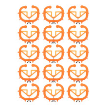 15Pcs Orange Plastic Calf Weaner Rings Durable Nose Clamps for Cattle