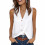 Women's Sleeveless V-Neck Button-Down Blouse-White XXL 1