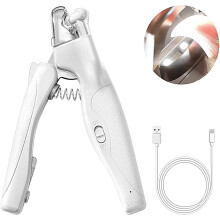 Haustier Nagelknipser mit LED-Licht, hunde krallenschere Krallenschneider, Nagelfeile Krallenpflege für Mittlere & Kleine Hunde und Katzen