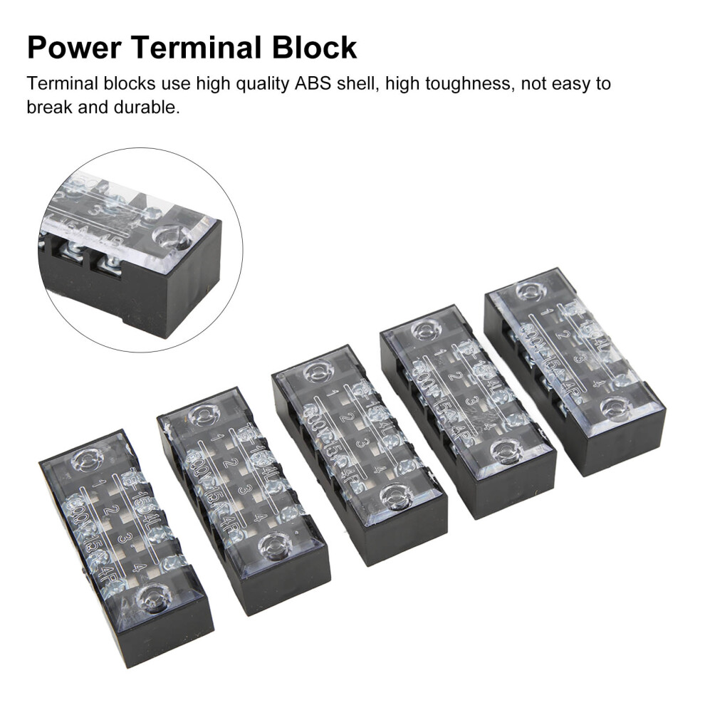 15A 600V 4-Way Terminal Block TB-1504L 100 Units