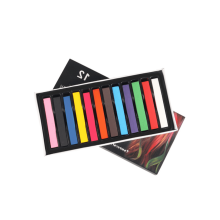 Pastéis de giz AGUPEL, 12 cores para arte e cabelo.
