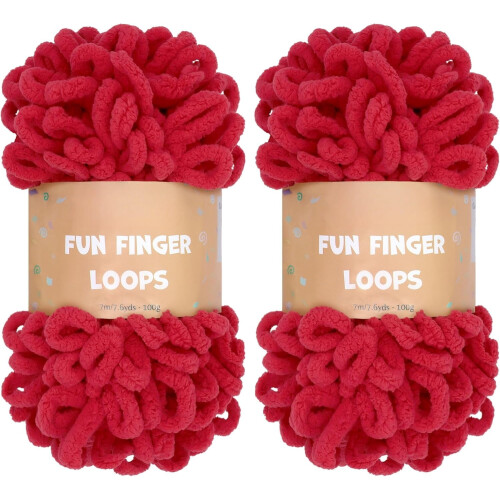Bulky Loop Garn Mjukt Grå Tie-Dye Chenille 2-pack