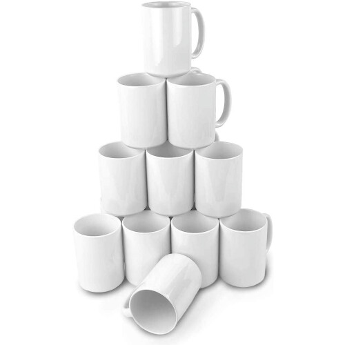 Ceramic sublimation mug white 15 oz 12-pack
