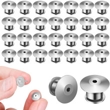 Paquete de 30 broches de aleación de zinc plateado para insignias y bolsos.