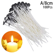 Candle wicks cotton core with metal tabs 100 pcs