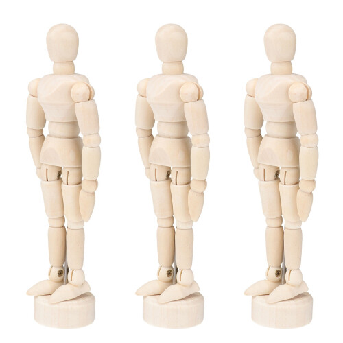 Trækunstmannequinfigur, beige, 13,5 cm, leddet