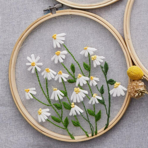 Mælkebøtte DIY broderikit til begyndere – bomuld 1