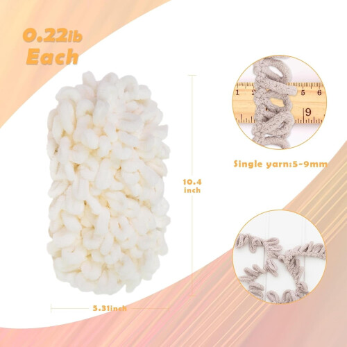 Chenille Loop Yarn Puffy Chunky Soft Light 26ft per Roll 1