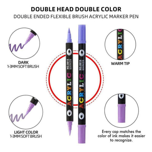Acrylic Paint Markers Set Dual Tip 48 Colors 2