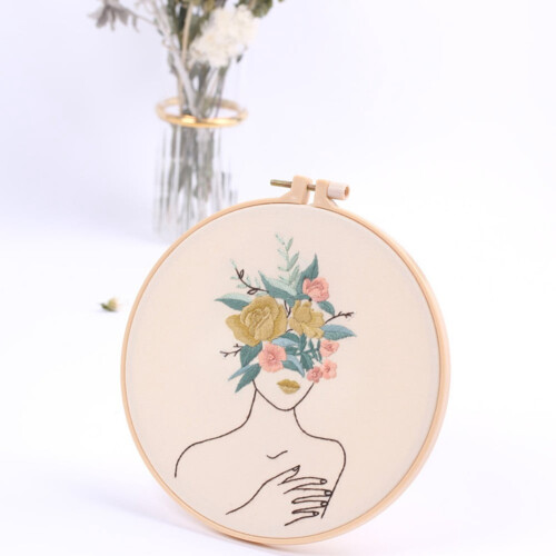 Stick-Starterset mit vorgedrucktem Blumenmuster 2