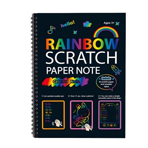 Rainbow Scratch Art Paper Set A4 24 Sheets 1