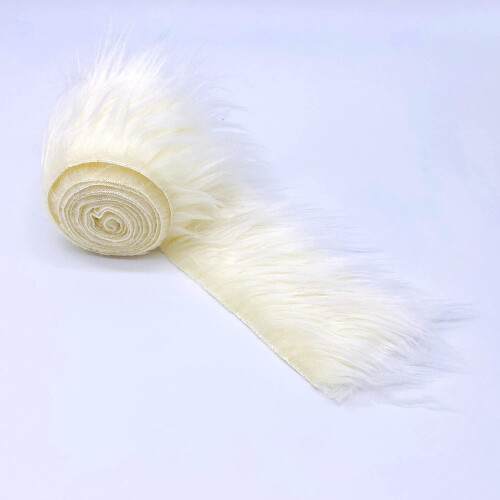 Bandă de material din blană artificială ivory shaggy 2" x 60" 2