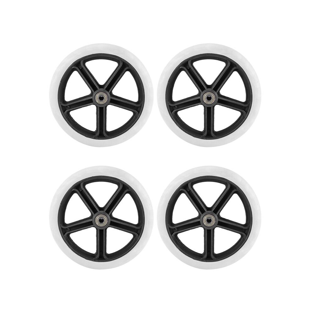 Exogio 4Pcs 200Mm (8 Inch) Rubber Small Non Marking Wheelchair Wheel Accessories Pp Rubber Chair Caster Wheels Roller