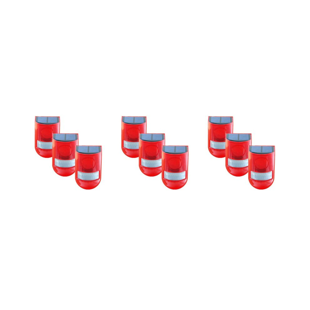 9 Pack Solar Strobe Light With Motion Sensor Alarm 129Db Sound Security Siren Ip65 Waterproof For Villa Farm Yard Garden 4712897860914