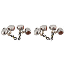 8Pc Chrome Motorcycle Turn Signal Light LED Motor Lamp Bulb for Cafe Racer